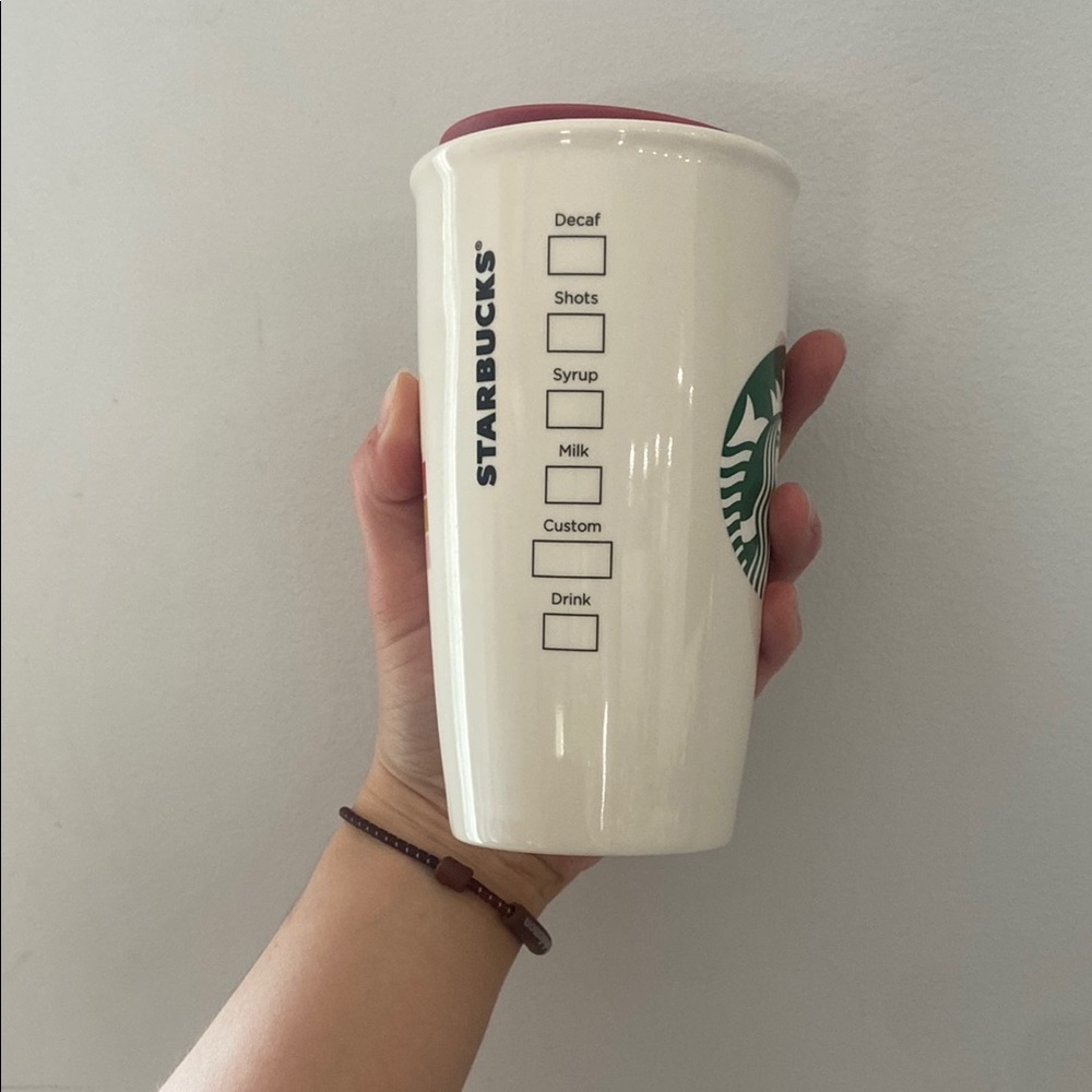 Disneyland Starbucks Travel Mug with Red Accents - Picture 3 of 5